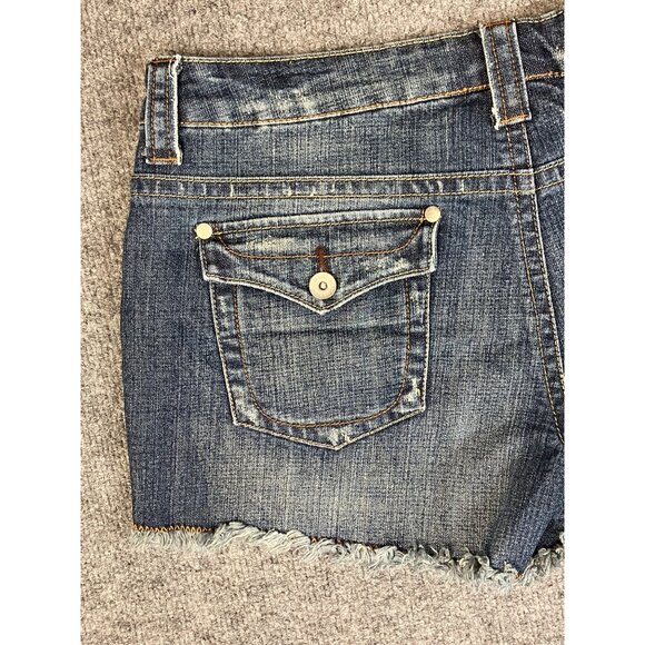 Mossimo Supply CO Womens Shorts Denim Low Rise Short Size 17 Faded - Picture 11 of 15